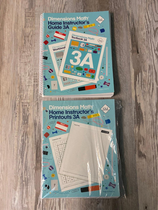Dimensions Math 3A Home Instructor's Guide + Printouts