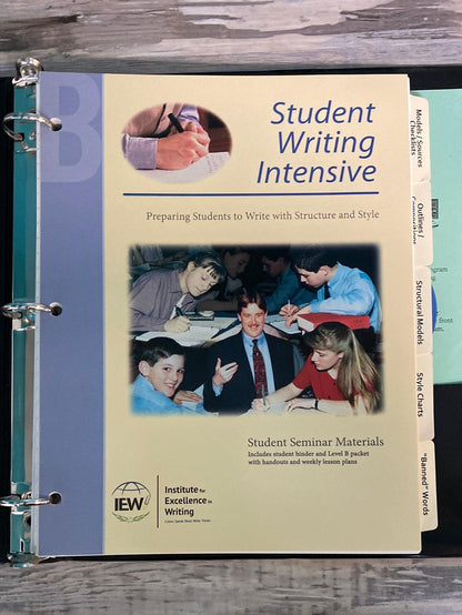 IEW Student Writing Intensive Level B DVD and Notebook
