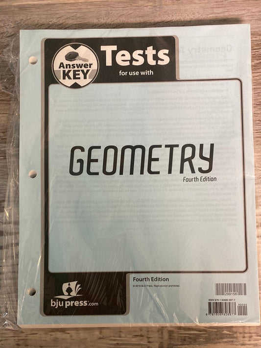 BJU Geometry Tests Answer Key 4th Ed.