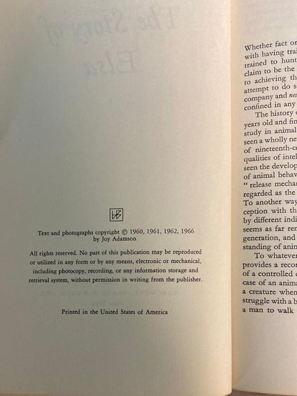 The Story of Elsa by Joy Adamson