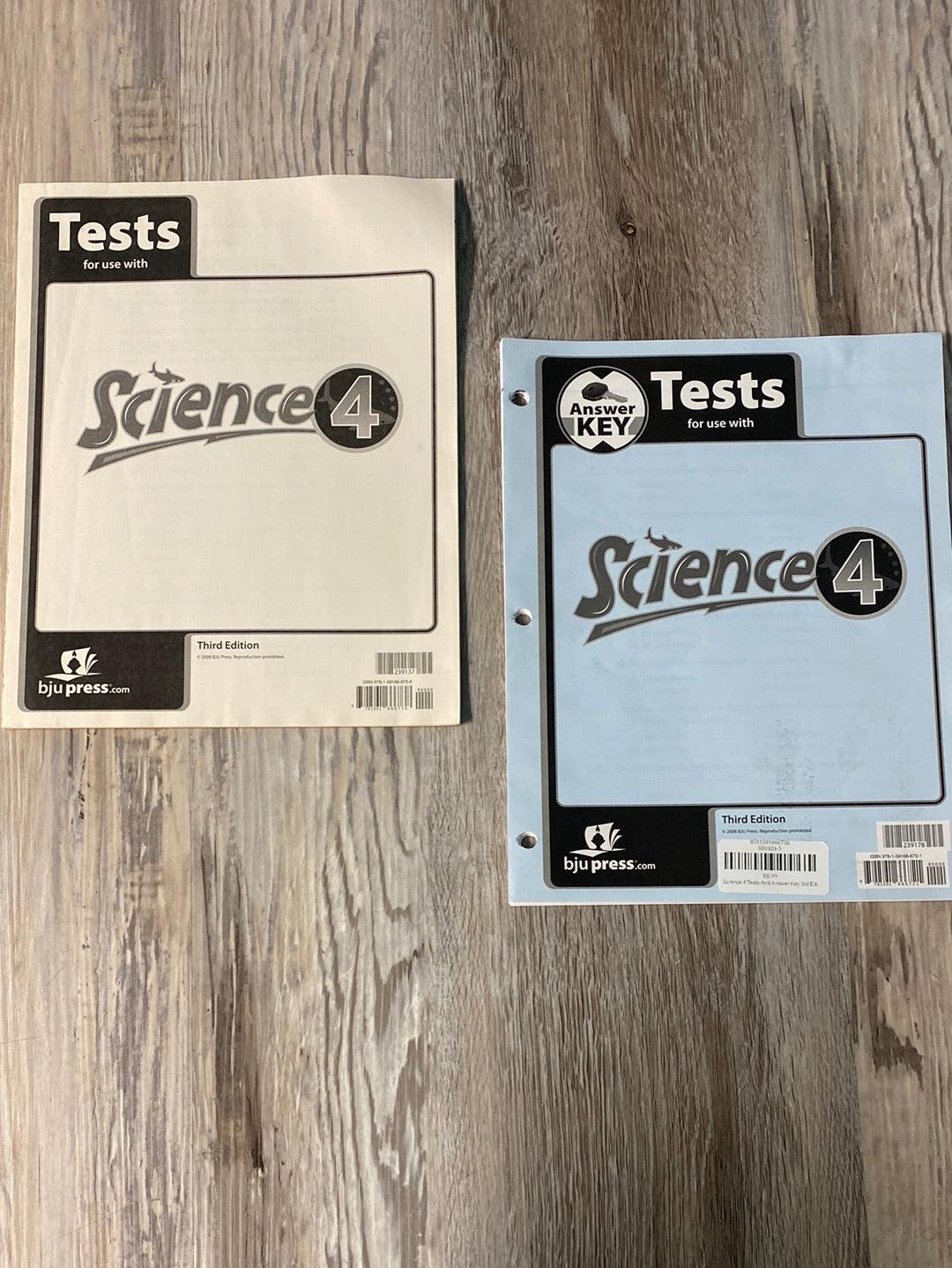 Science 4 Tests And Answer Key 3rd Ed.