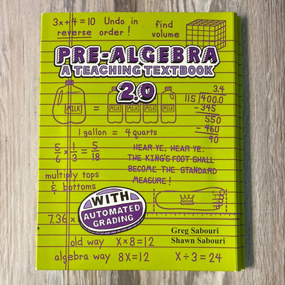 Pre-Algebra A Teaching Textbook Set