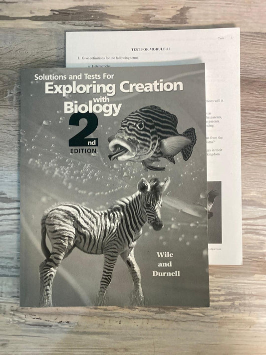 Apologia Solutions and Tests for Exploring Creation w Biology 2nd + Test Booklet