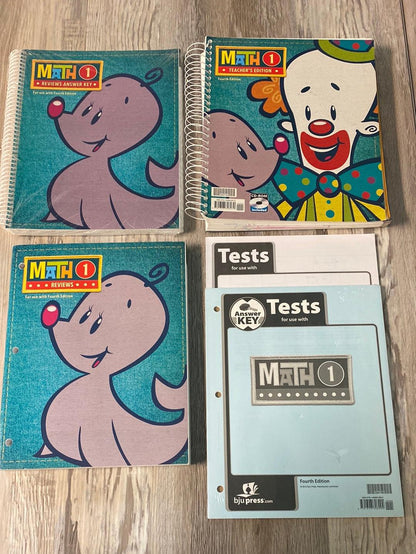 BJU- Math 1 set 4th Ed -5 Piece lot
