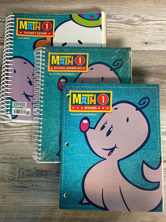 BJU- Math 1 set 4th Ed -3 Piece lot