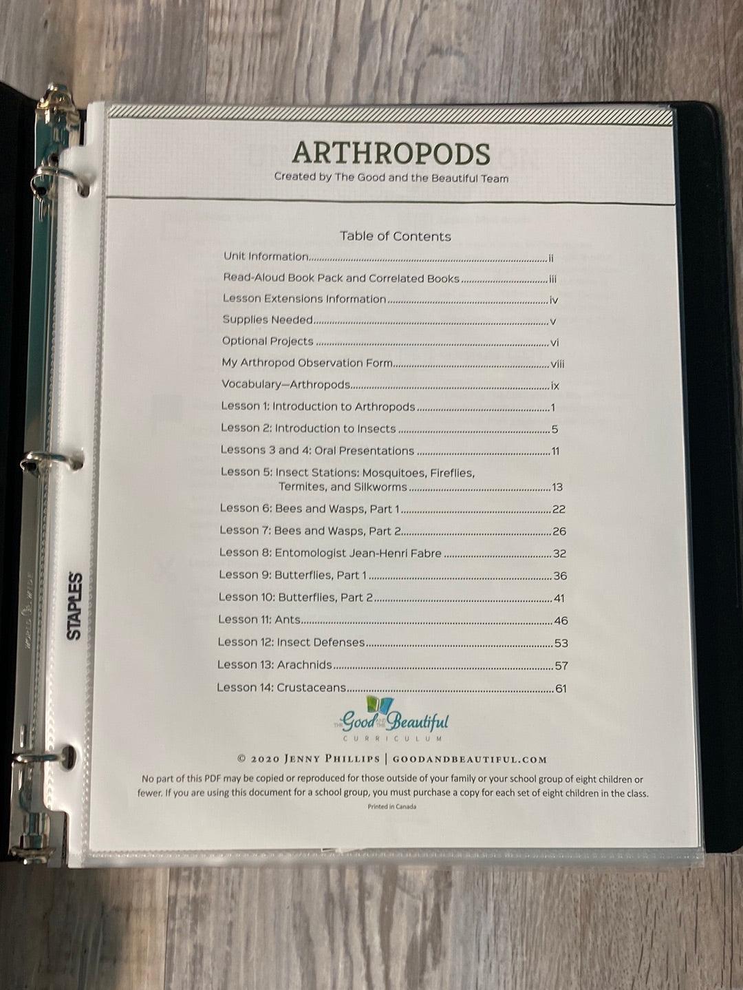 TGTB  Arthropods K-8 Science Unit Study + Books
