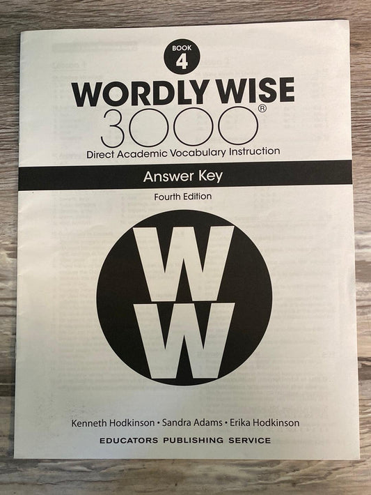 Wordly Wise 3000 Book 4 Answer Key, 4th