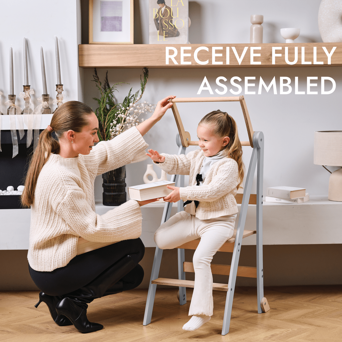 Learning Tower: Foldable Step Stool for Toddlers - Gray