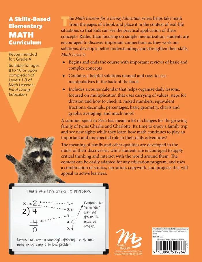 Master Books: Math Lessons for a Living Education: Level 4 (NEW)