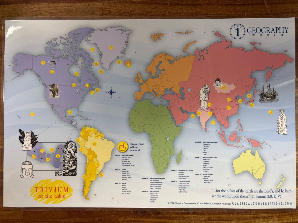 Classical Conversations Cycle 1 World Geography Map