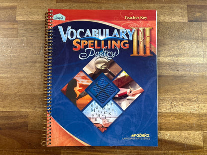 Abeka Vocabulary Spelling Poetry III Teacher Key