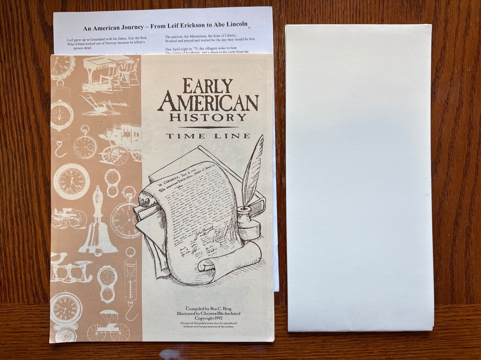 Early American History Time Line - Beautiful Feet Books 1992