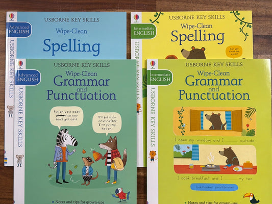 Usborne Key Skills Wipe-Clean Spelling & Grammar Set