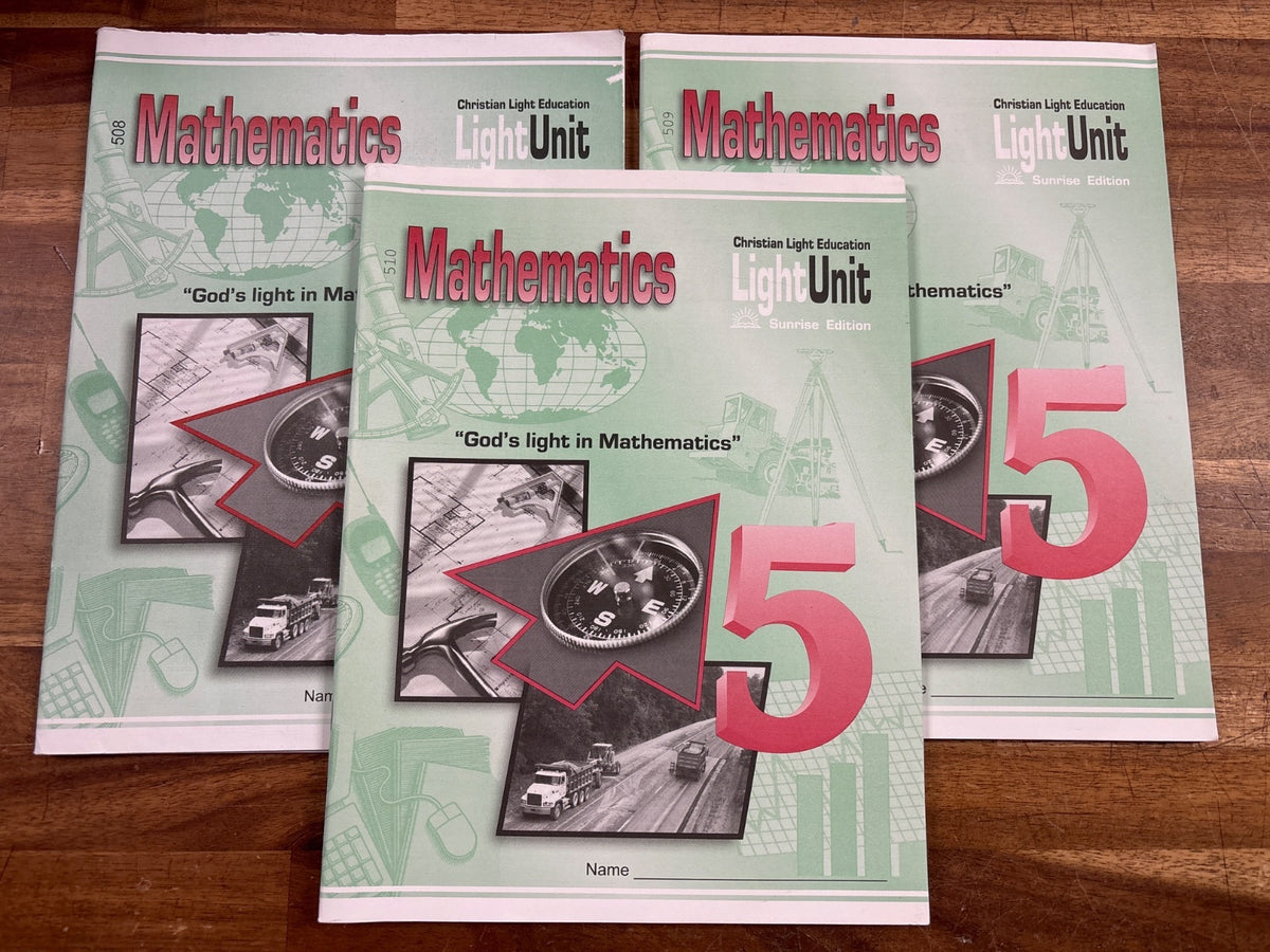 Christian Light Education Math 5 LightUnits 508-510 Set — front cover