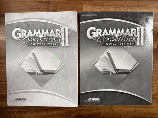 Abeka Grammar & Composition II Quiz/Test Set 6th Ed