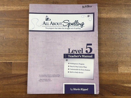 All About Spelling Level 5 Teacher's Manual Marie Rippel