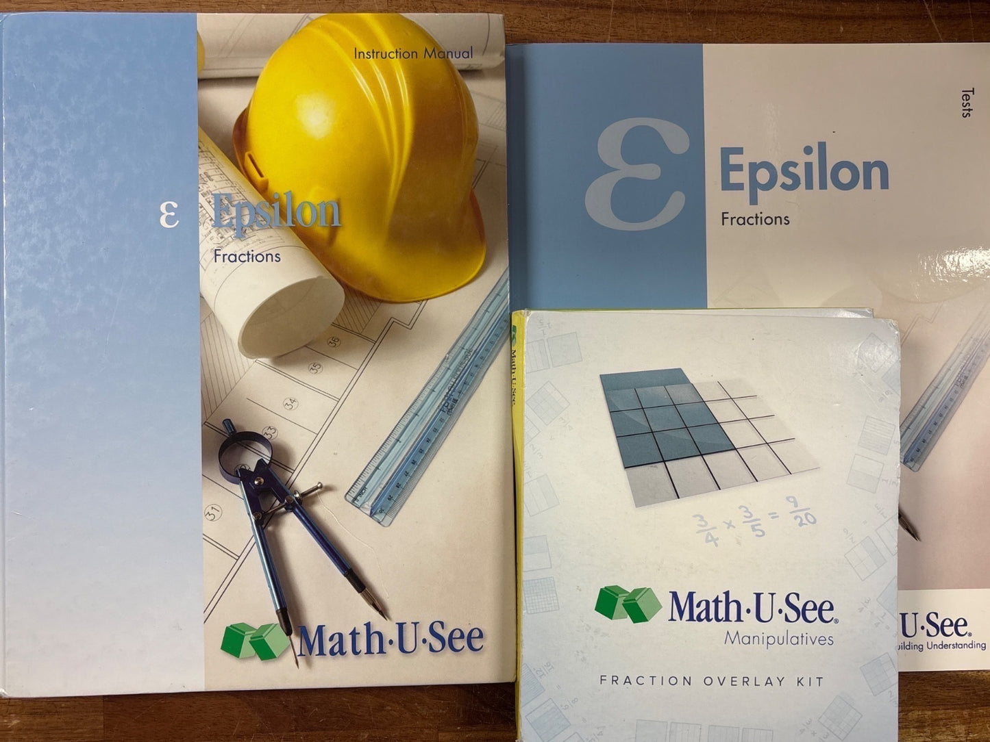 Math-U-See Epsilon Fractions Set: Manual, Tests, Overlay Kit