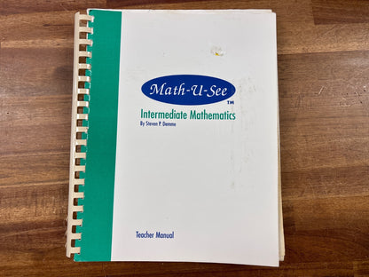 Math-U-See Intermediate Mathematics Teacher Manual — front cover
