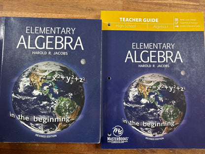 Master Books Elementary Algebra Jacobs Student Text & Teacher Gde