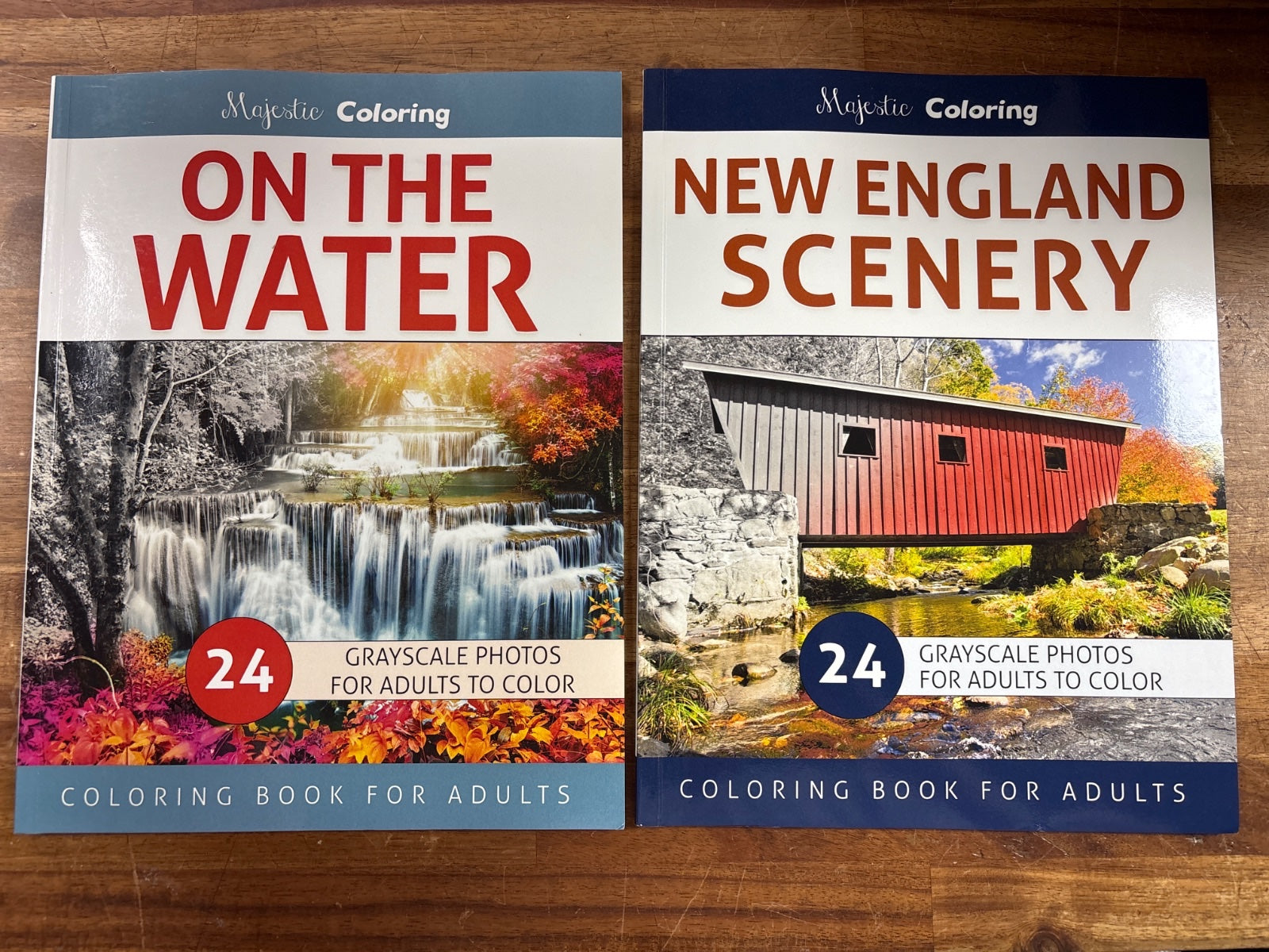 Majestic Coloring on the Water New England Scenery Coloring Books — front cover