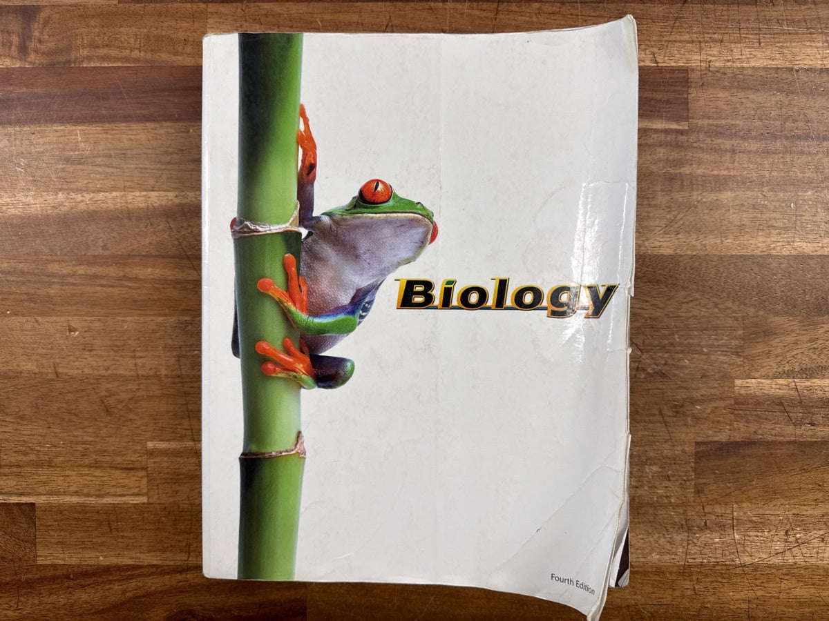 BJU Press Biology Fourth Edition Student Textbook — Acceptable — Cover shows heavy edge and corner wear; interior pages contain some highlighting but no writing.