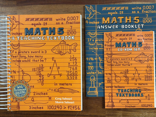 Math 5 Teaching Textbook Set with CD-ROM & Answer Key