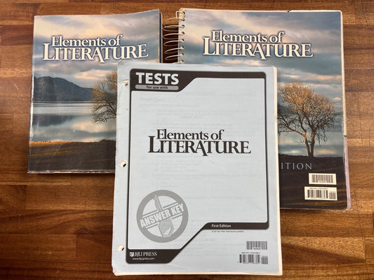 BJU Press Elements of Literature Set: Text, Teacher Ed, Tests