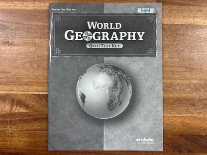 Abeka World Geography Quiz/Test Key 2nd Ed