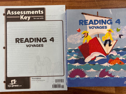 BJU Press Reading 4 Voyages Student Text & Assessments Key 3rd Ed