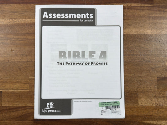 BJU Bible 4 Pathway of Promise Assessments & Answer Key (NEW)