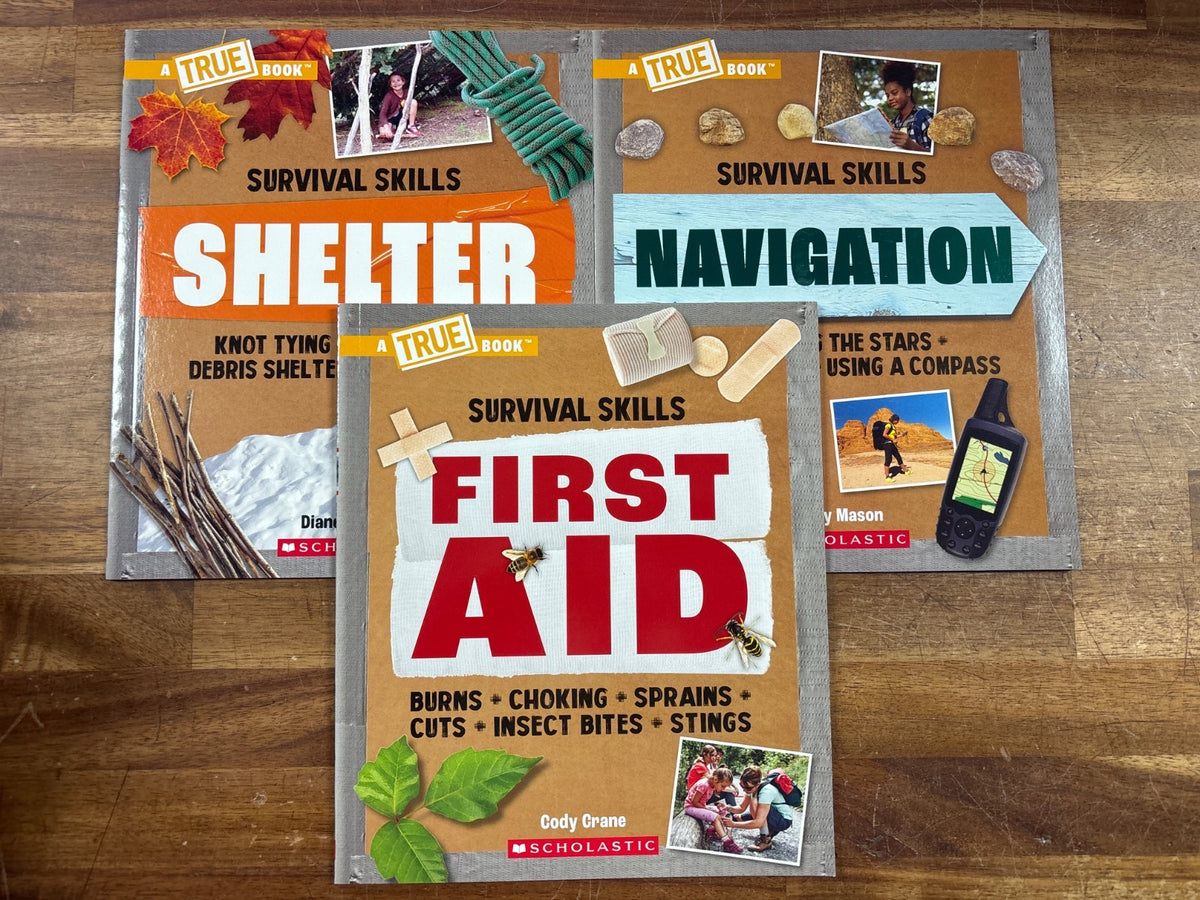 A True Book Survival Skills Set: Shelter, Navigation, First Aid — front cover