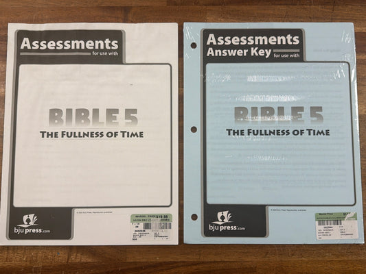 BJU Press Bible 5 Fullness of Time Assessments & Key