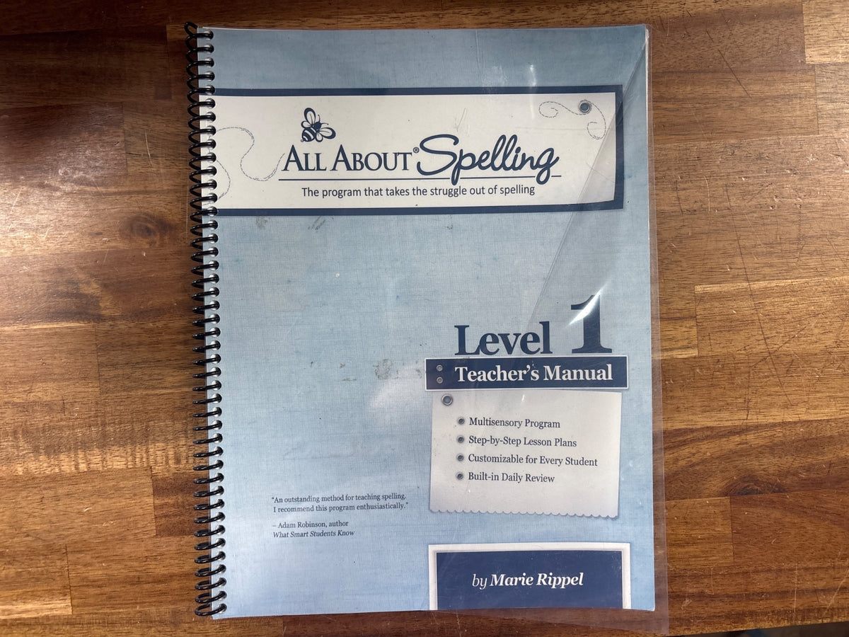 All About Spelling Level 1 Teacher's Manual by Marie Rippel — front cover