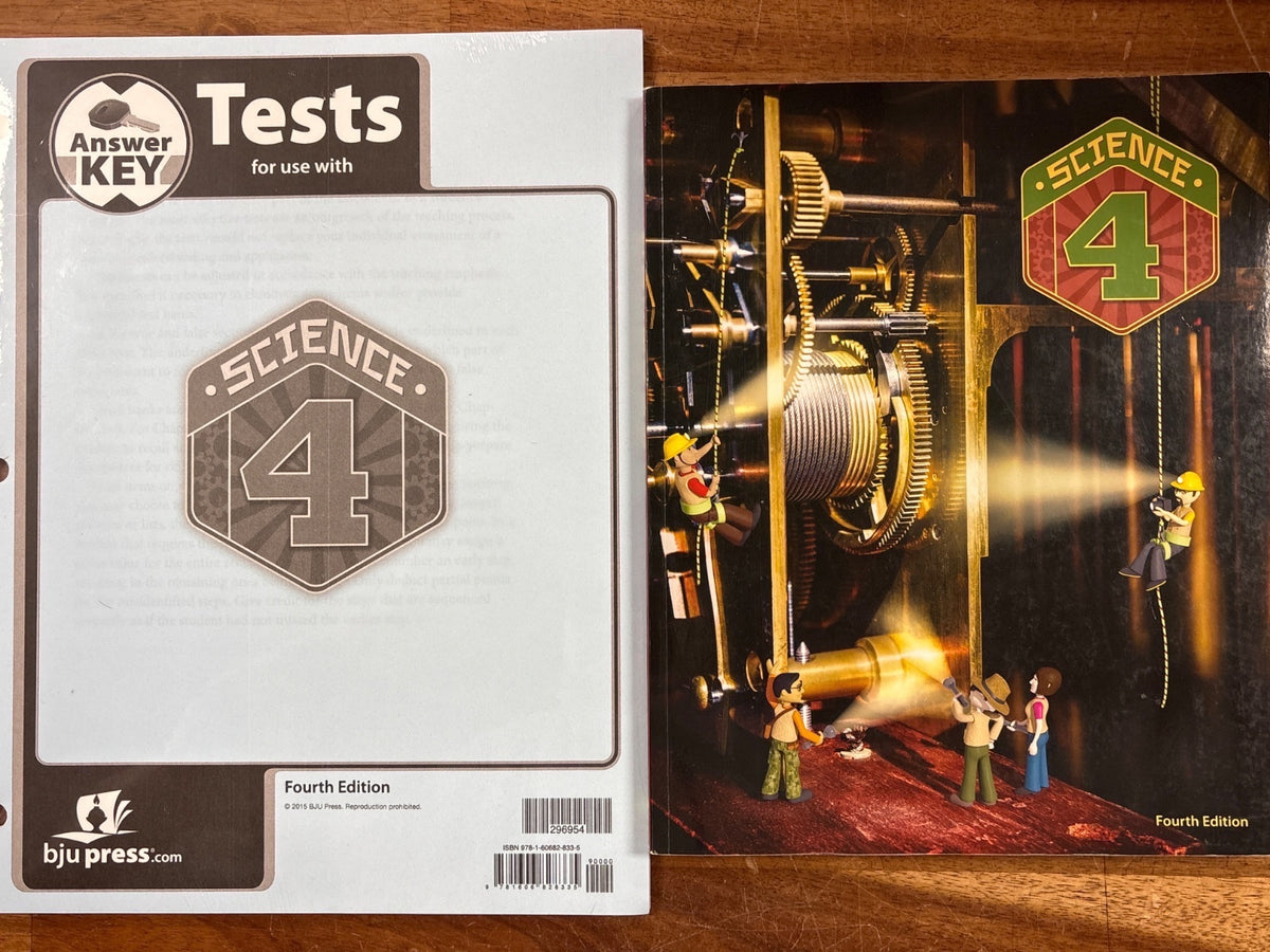 BJU Press Science 4 Student Text & Test Answer Key 4th Ed