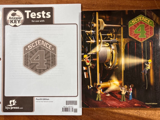 BJU Press Science 4 Student Text & Test Answer Key 4th Ed