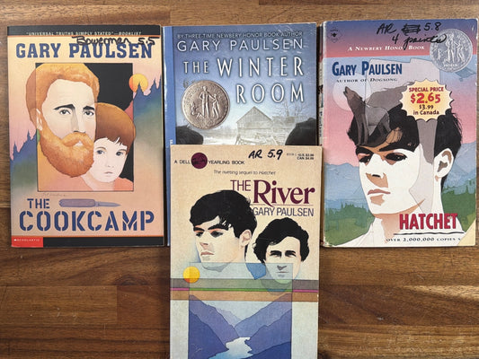Gary Paulsen Book Lot: Hatchet, River, Winter Room, Cookcamp