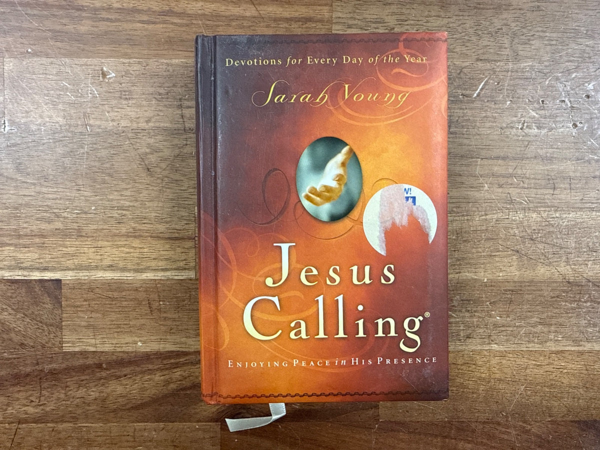 Jesus Calling by Sarah Young Devotional Hardcover — Good — Clean, no writing. Cover shows some shelf wear and a sticker residue mark on front.