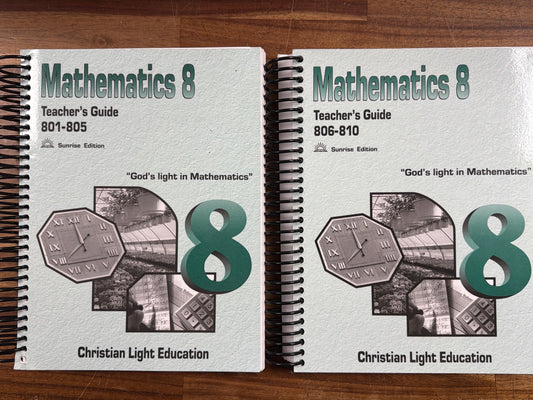Christian Light Education Mathematics 8 Teacher's Guide Set
