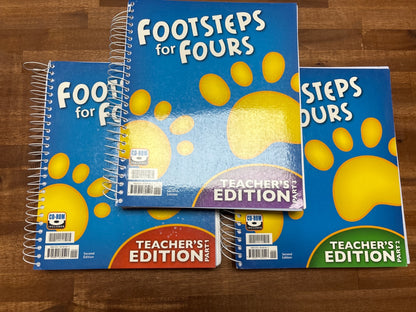 BJU Press Footsteps for Fours Teacher's Edition Set Parts 1-3