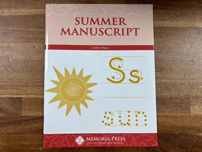Memoria Press Summer Manuscript Handwriting Workbook — front cover