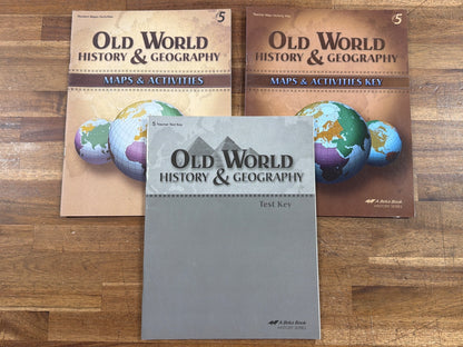 Abeka Old World History & Geography Grade 5 Maps & Test Key Set