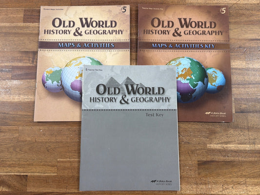 Abeka Old World History & Geography Grade 5 Maps & Test Key Set