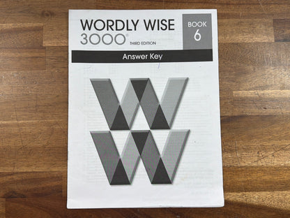 Wordly Wise 3000 Book 6 Answer Key 3rd Edition