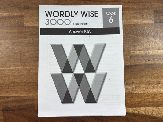 Wordly Wise 3000 Book 6 Answer Key 3rd Edition