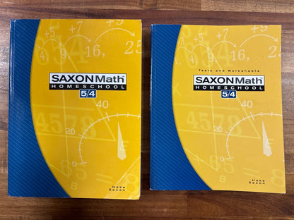 Saxon Math 5/4 Homeschool Student Text & Tests/Worksheets Set
