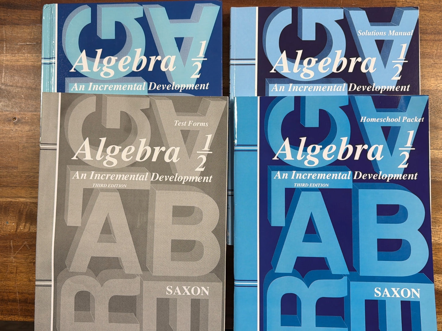 Algebra 1/2 Set 3rd Ed W/ Textbook, Tests, HmsclPckt, and Sltns
