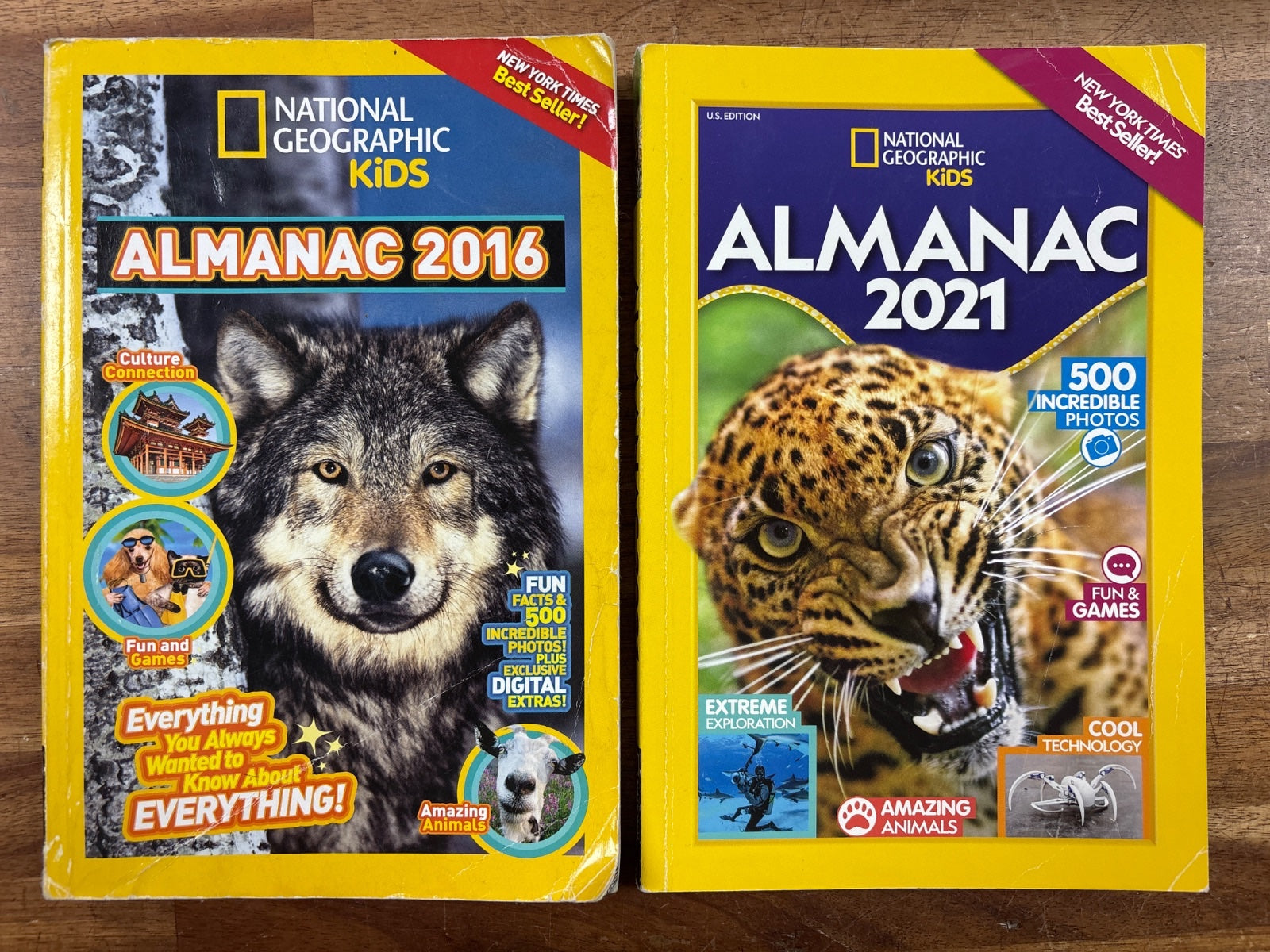 National Geographic Kids Almanac 2016 & 2021 Set