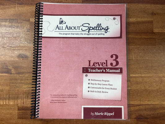 All About Spelling Level 3 Teacher's Manual by Marie Rippel — Good
