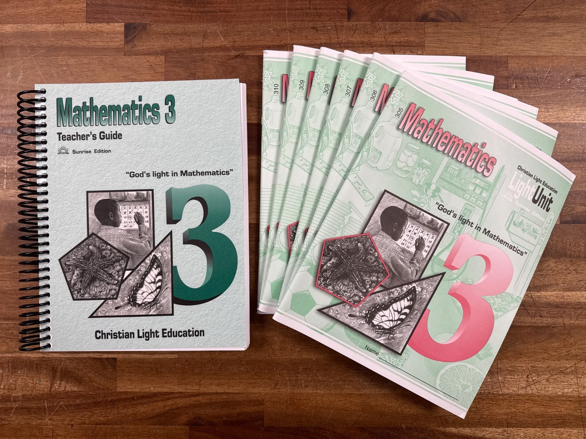 CLE Christian Light Edu Math 3 Teacher Guide & LightUnits 305-310