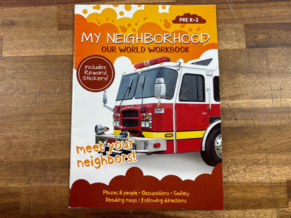 My Neighborhood Our World Workbook Pre K-2 Bendon — front cover